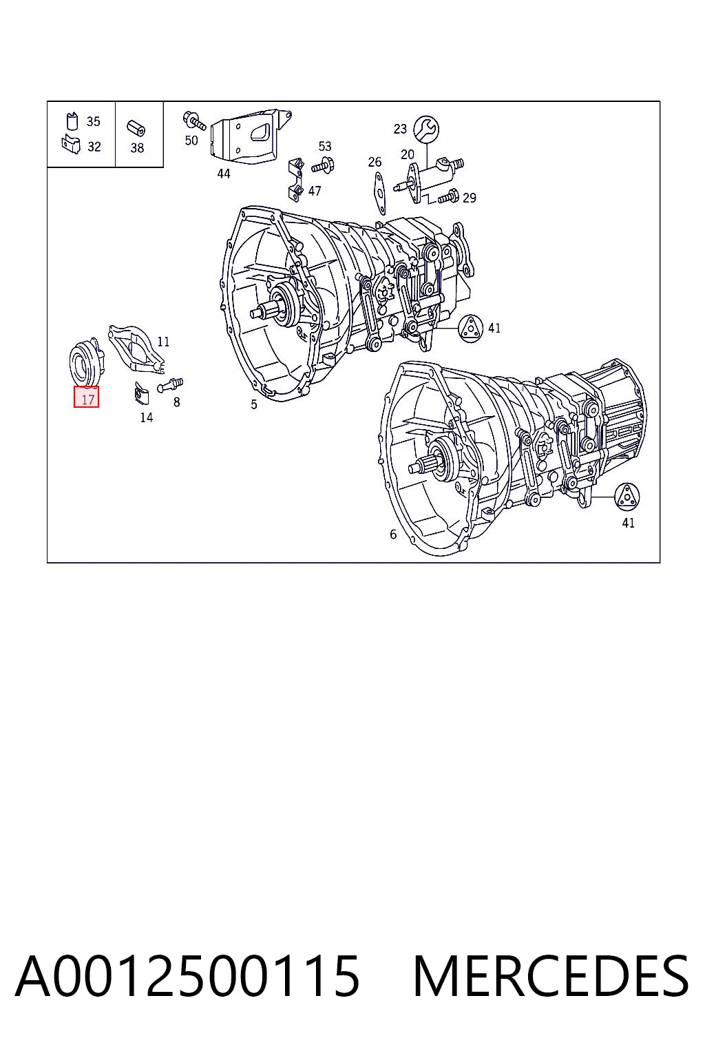 Cojinete de embrague A0012500115 MERCEDES