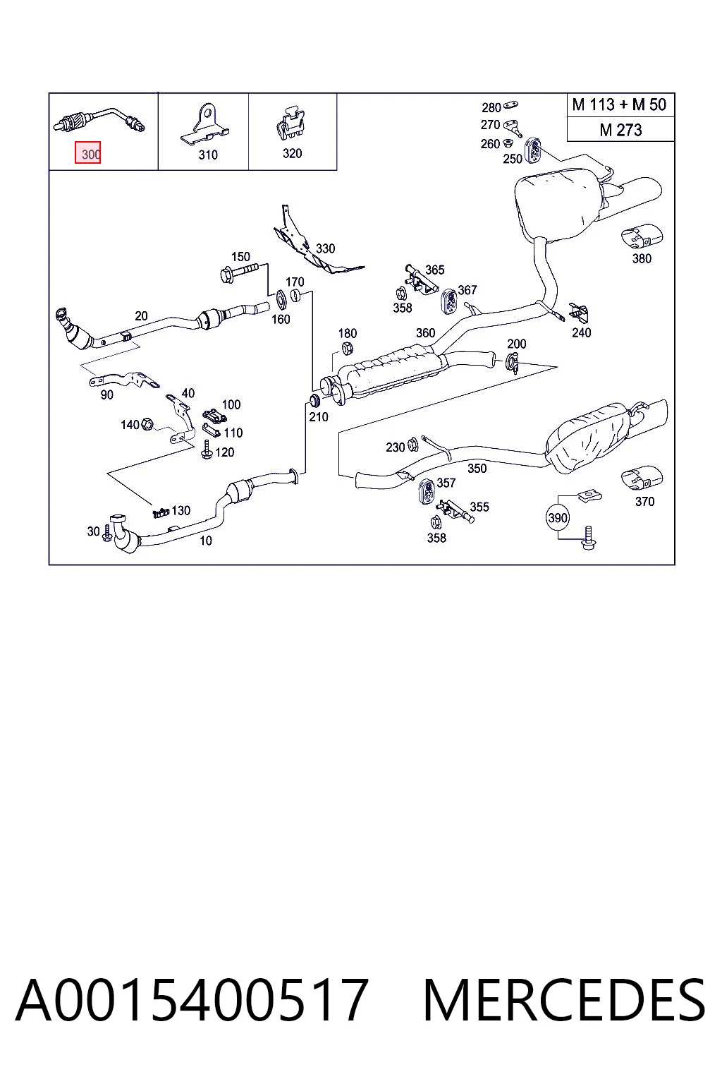 A0015400517 Mercedes Sonda lambda (NOx, O2)