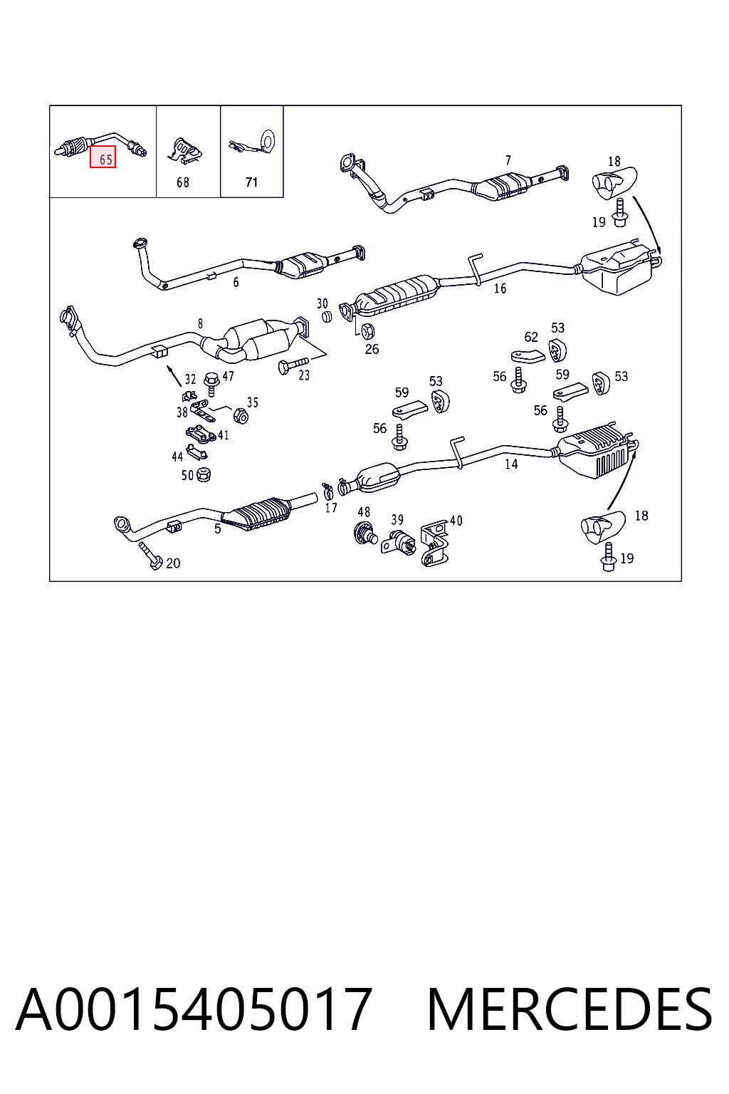 A0015405017 Mercedes Sonda lambda (NOx, O2)