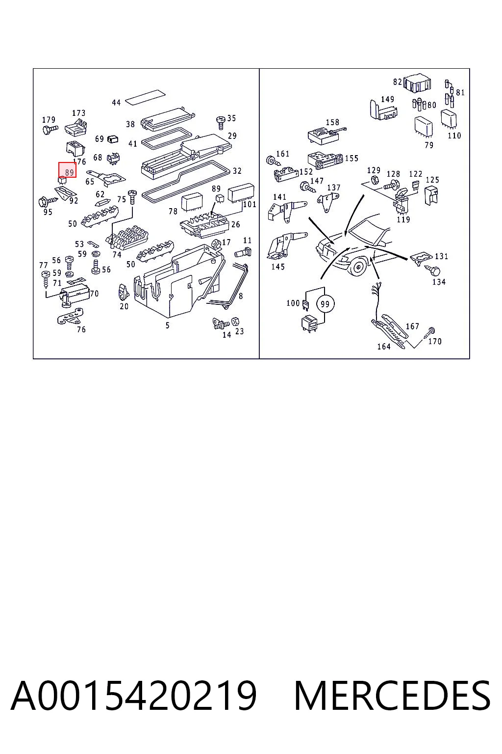 A0015420219 Mercedes Relé eléctrico multifuncional