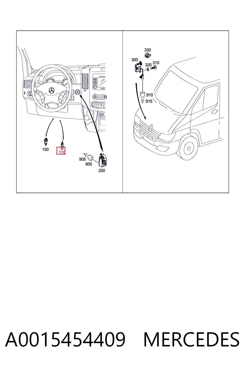 A0015454409 Mercedes Interruptor luces de freno