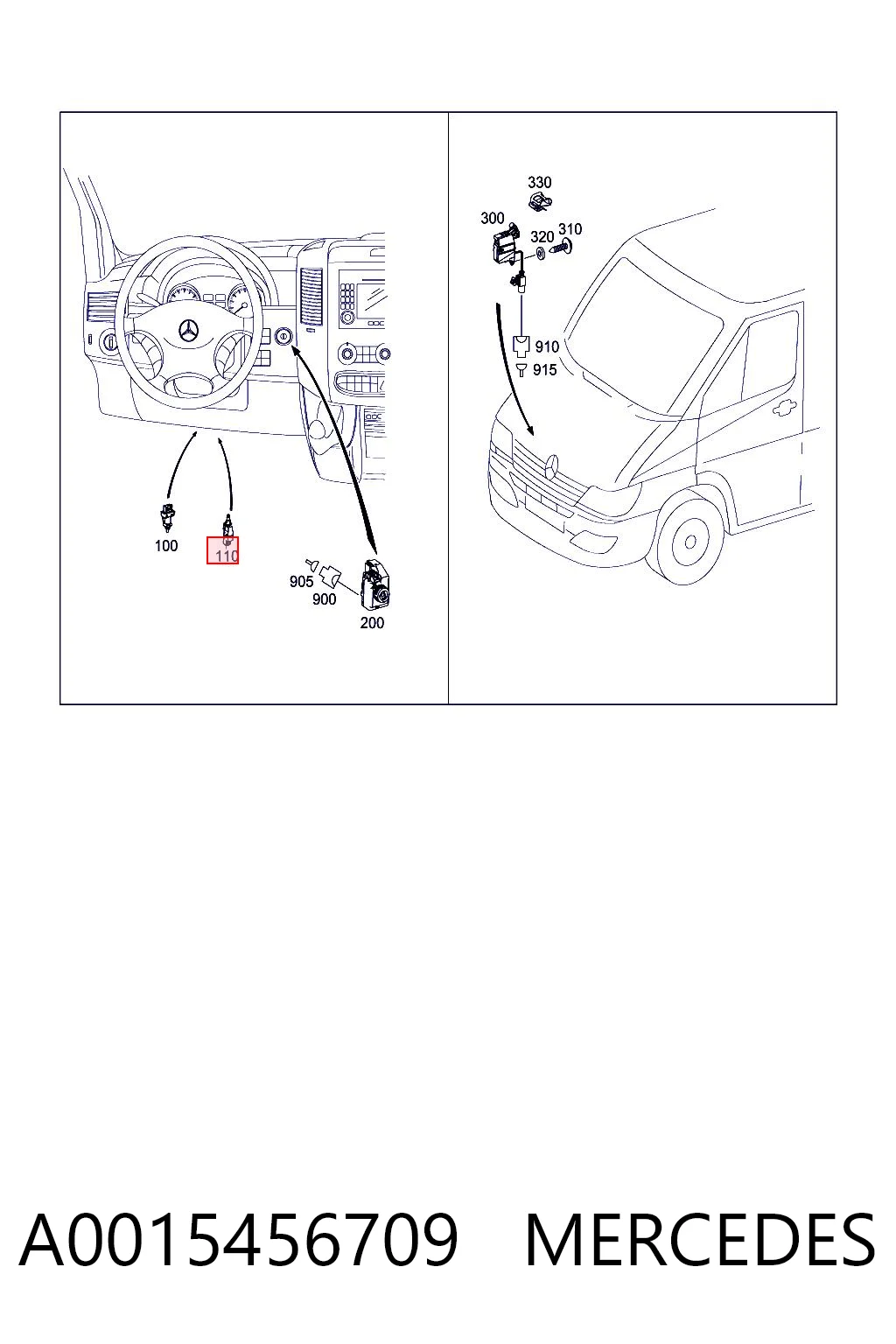 A0015456709 Mercedes Interruptor luces de freno