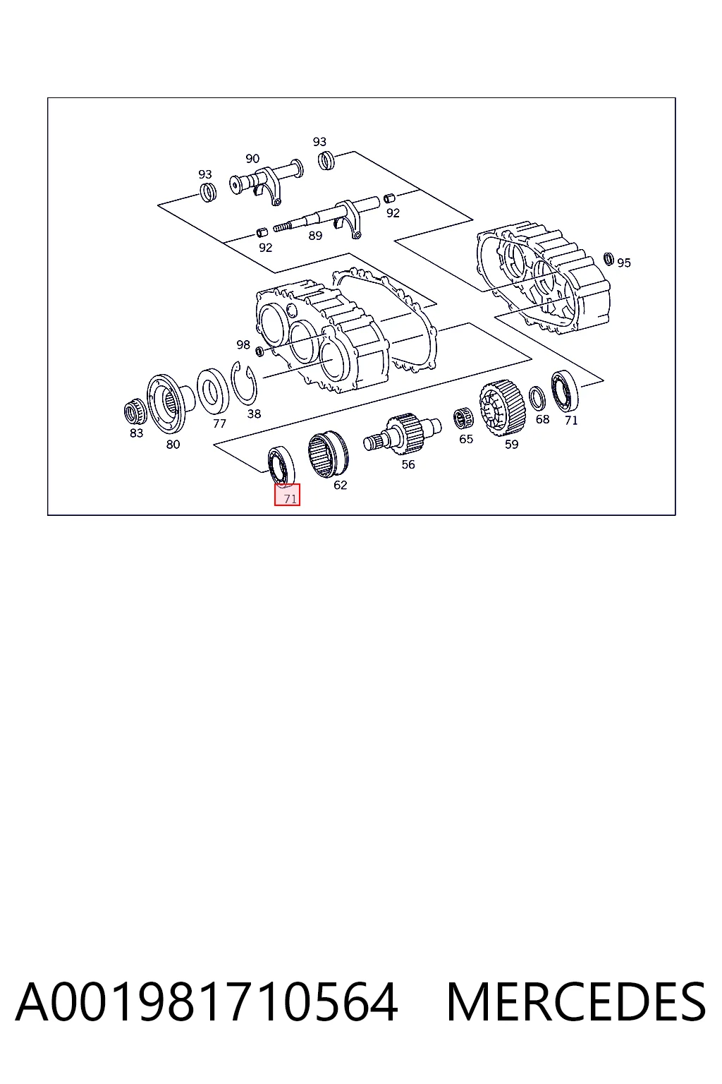 Cojinete de cubo para Mercedes 100  (631)