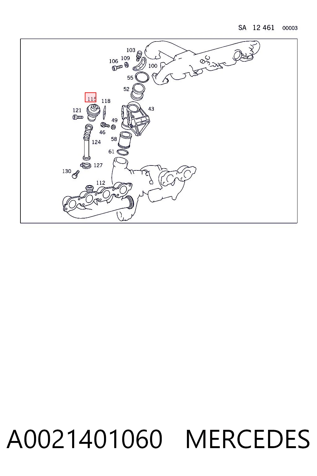 Válvula EGR para Mercedes E  T124