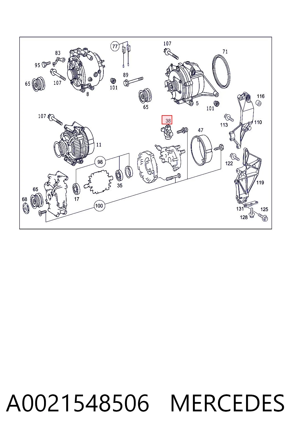 A0021548506 Mercedes Regulador alternador
