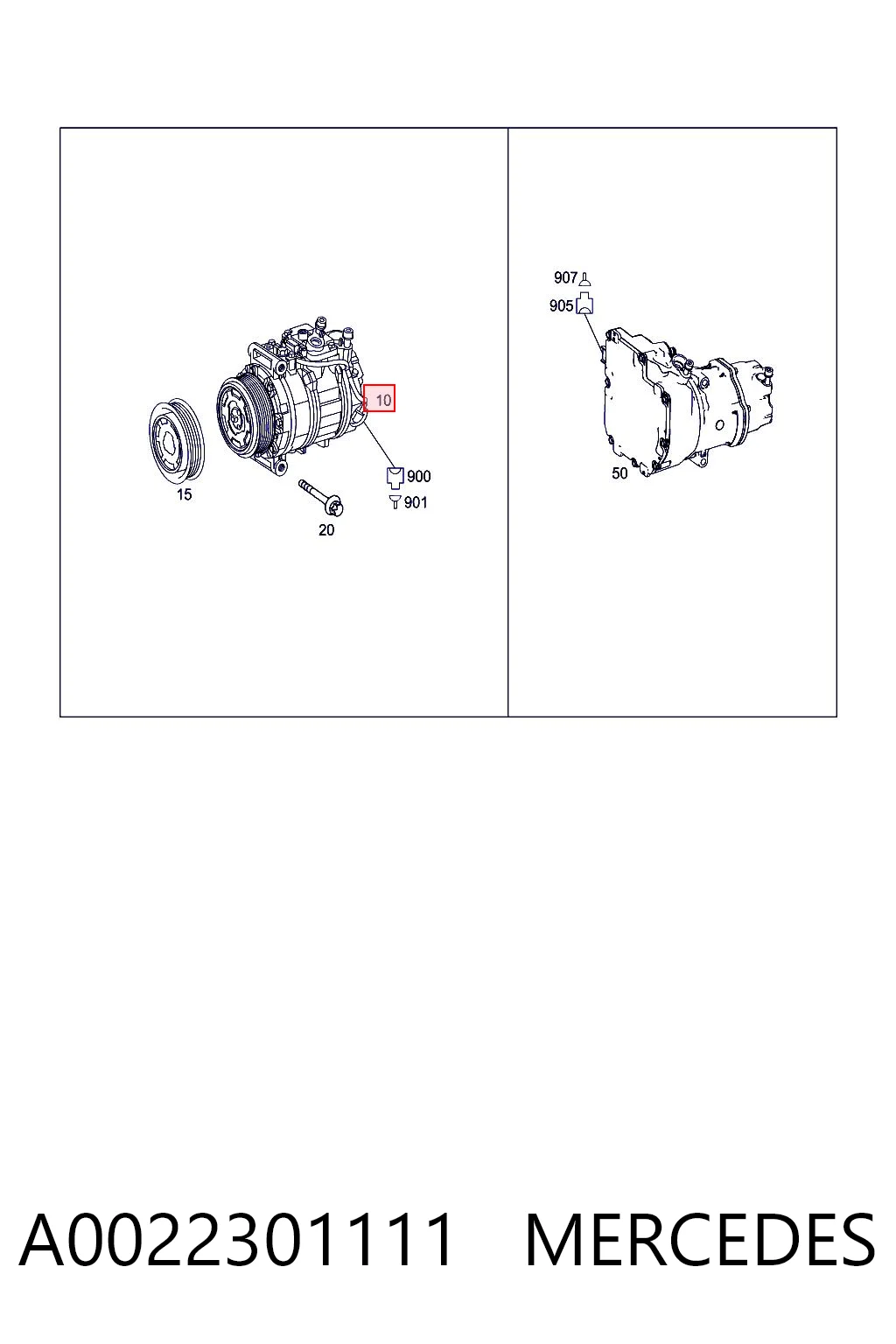 A0022301111 Mercedes Compresor climatizador
