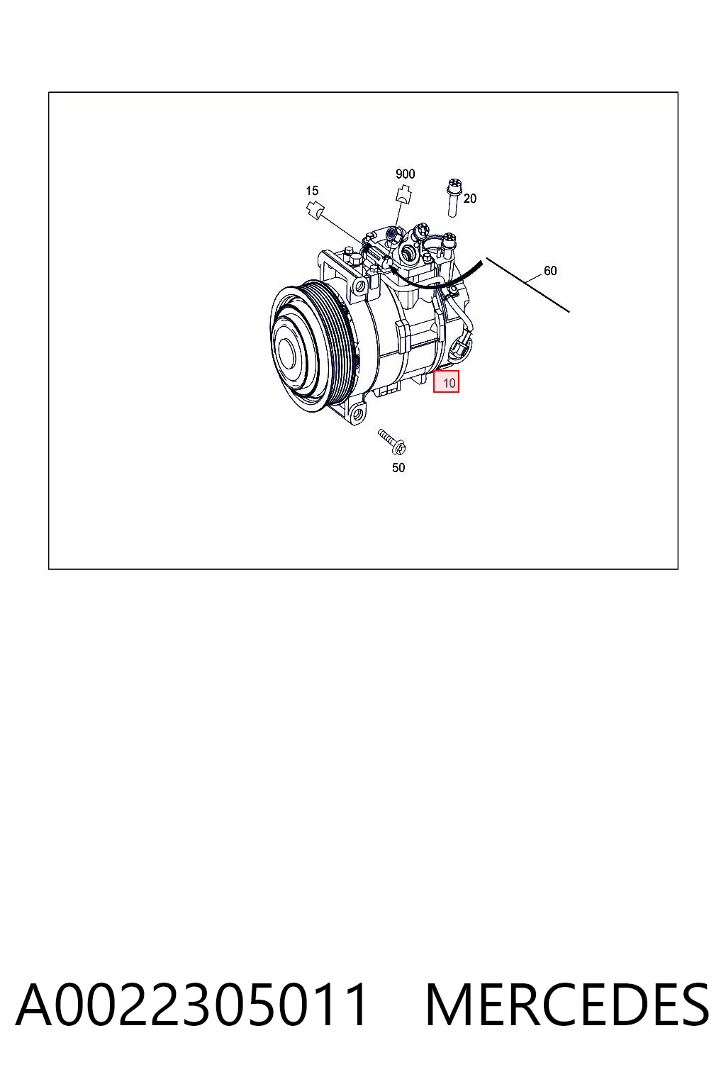 A0022305011 Mercedes Compresor climatizador