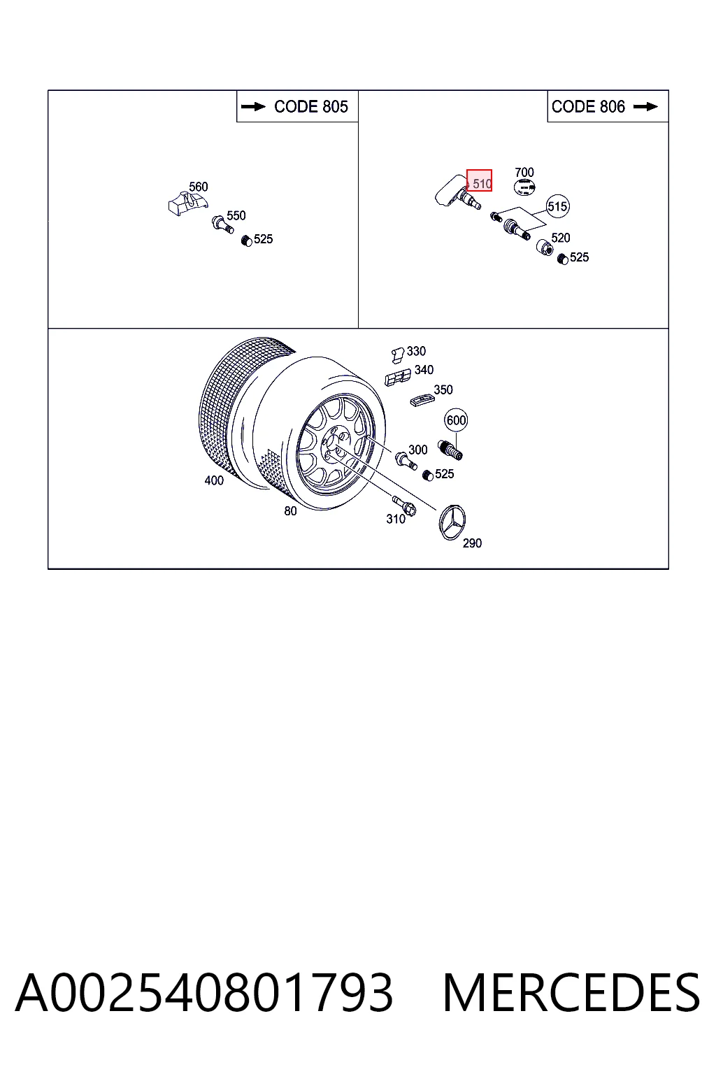 Sensor de presión de neumáticos para Mercedes E S211