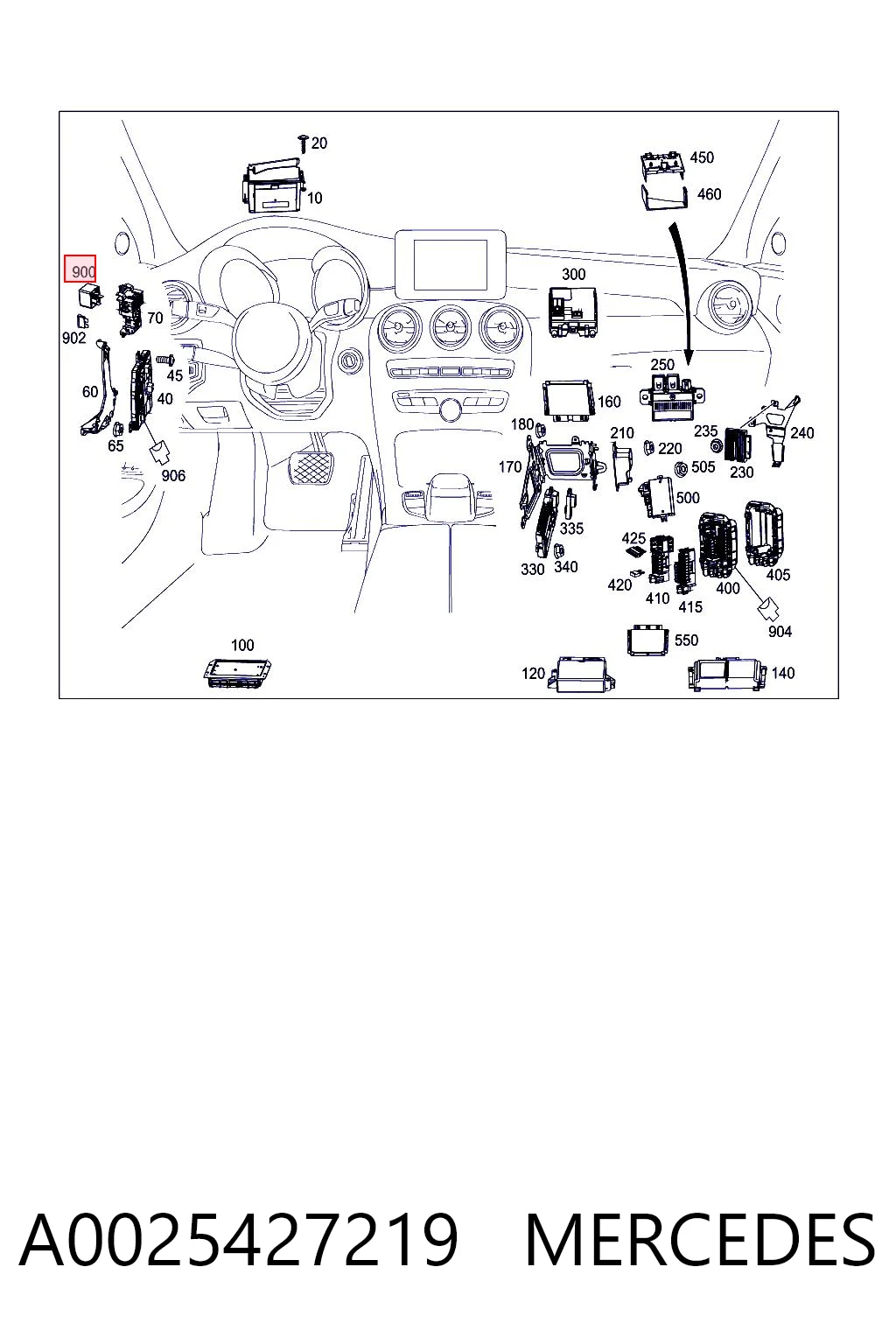 A0025427219 Mercedes Relé eléctrico multifuncional