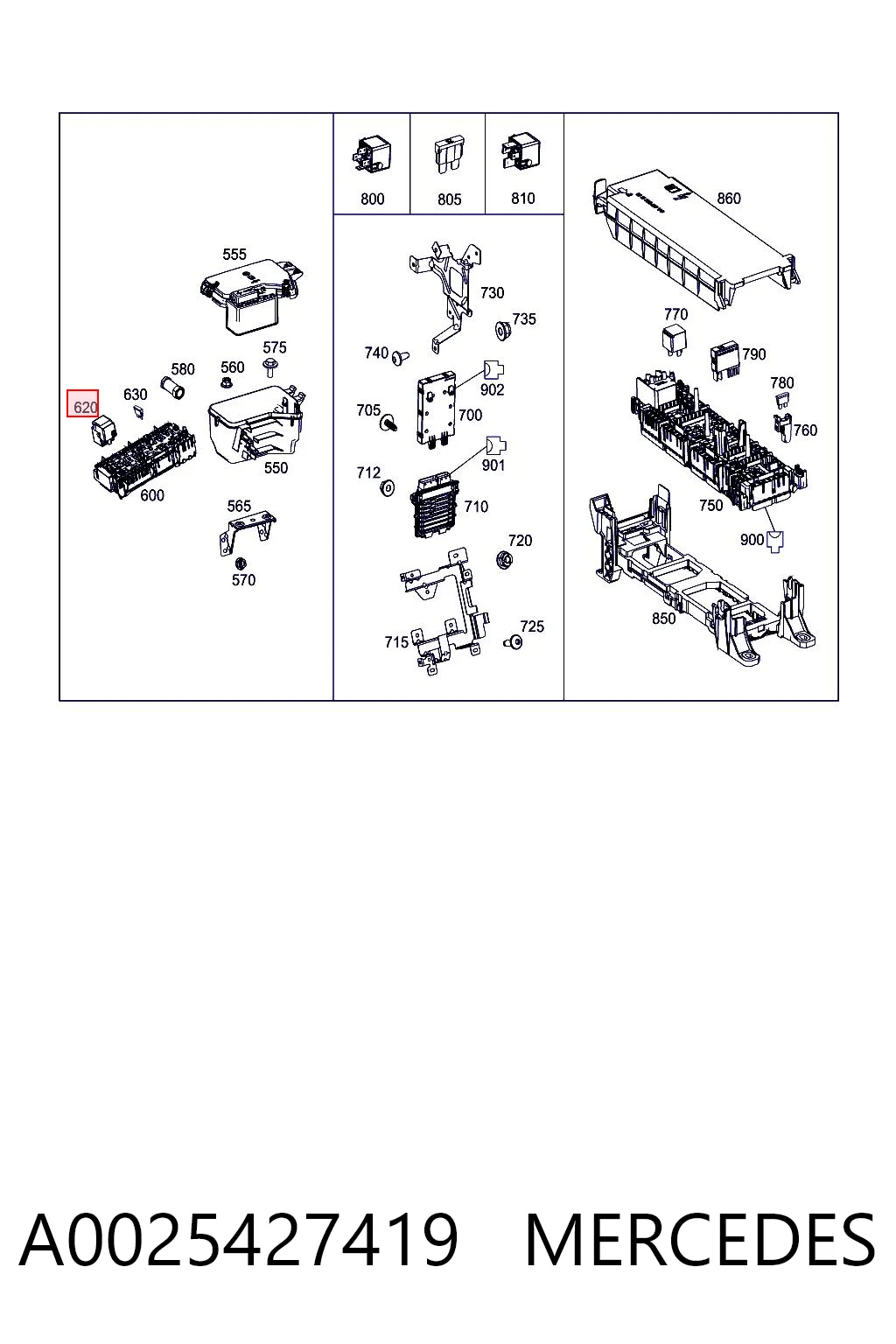 A0025427419 Mercedes Relé eléctrico multifuncional