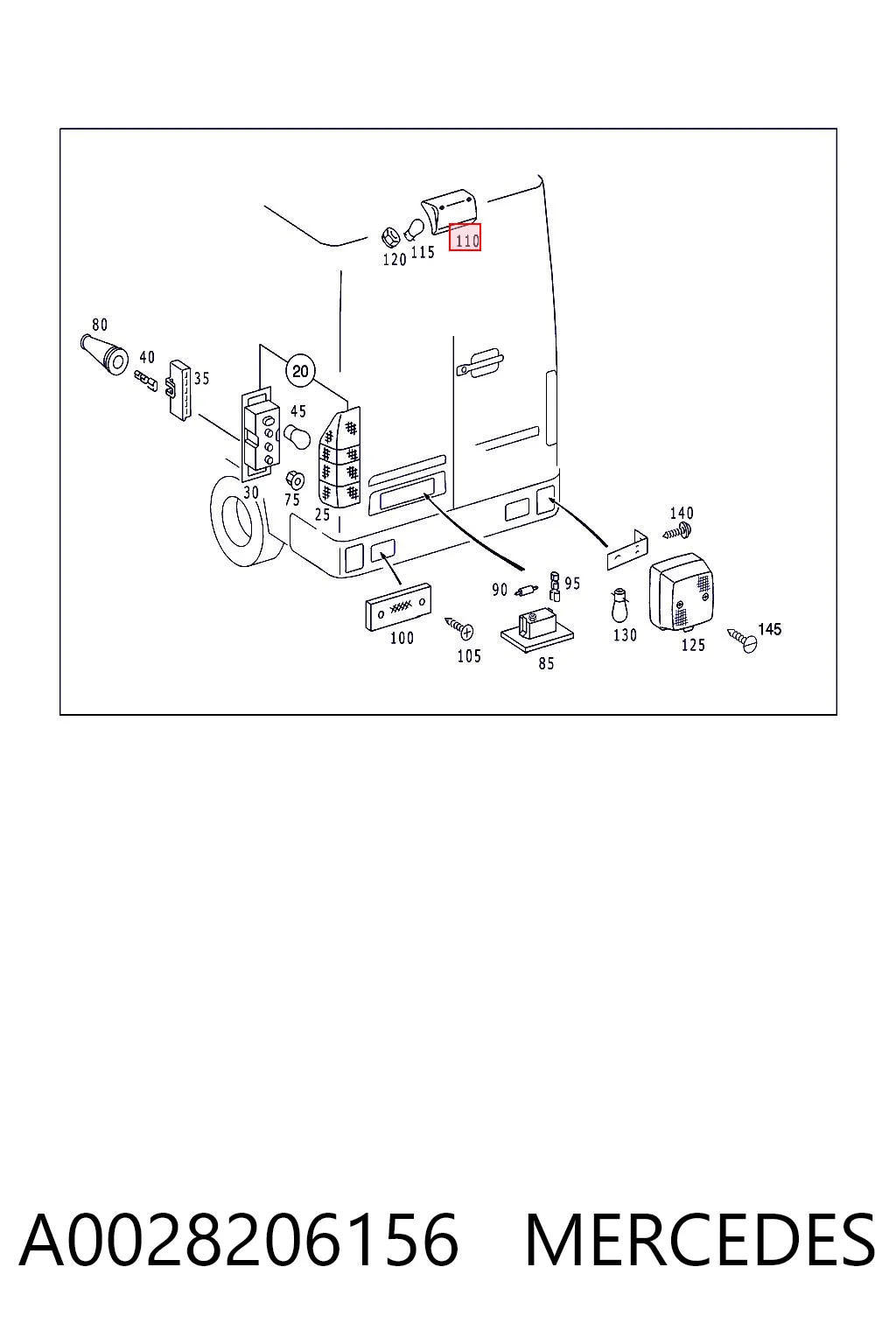 Lampara de luz de freno adicional  Mercedes Sprinter I 4-t bus (904) (1995 - 2006) precio, desde 7,75 EUR