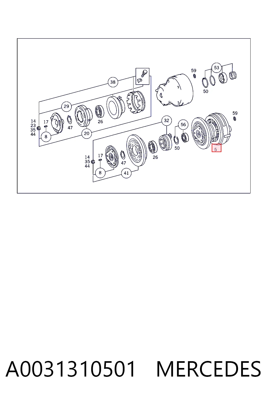 A0031310501 Mercedes Compresor climatizador