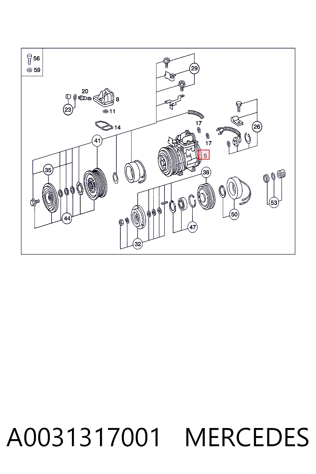 A0031317001 Mercedes Compresor climatizador