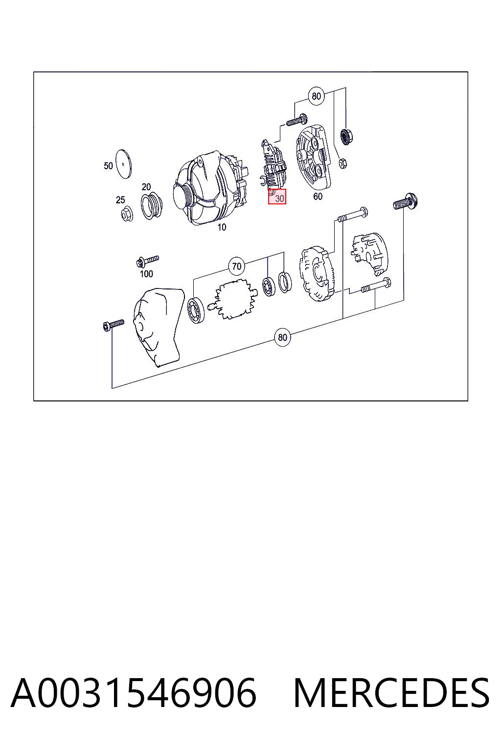 A0031546906 Mercedes Regulador alternador
