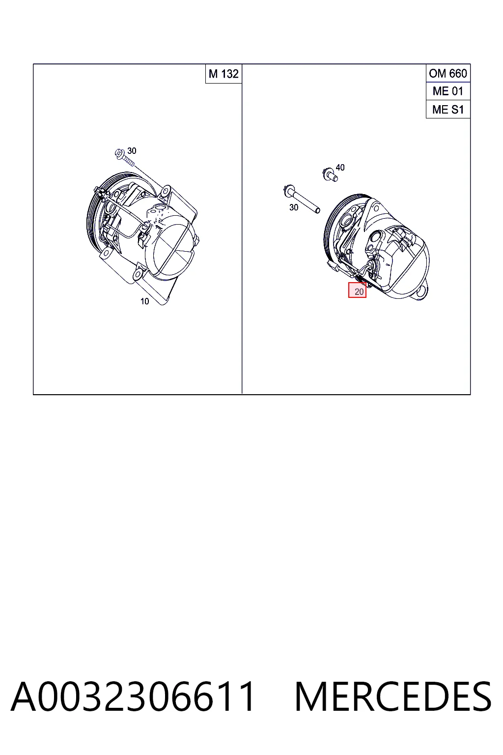 A0032306611 Mercedes Compresor climatizador