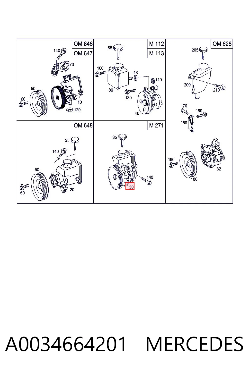 A0034664201 Mercedes Bomba hidráulica de dirección