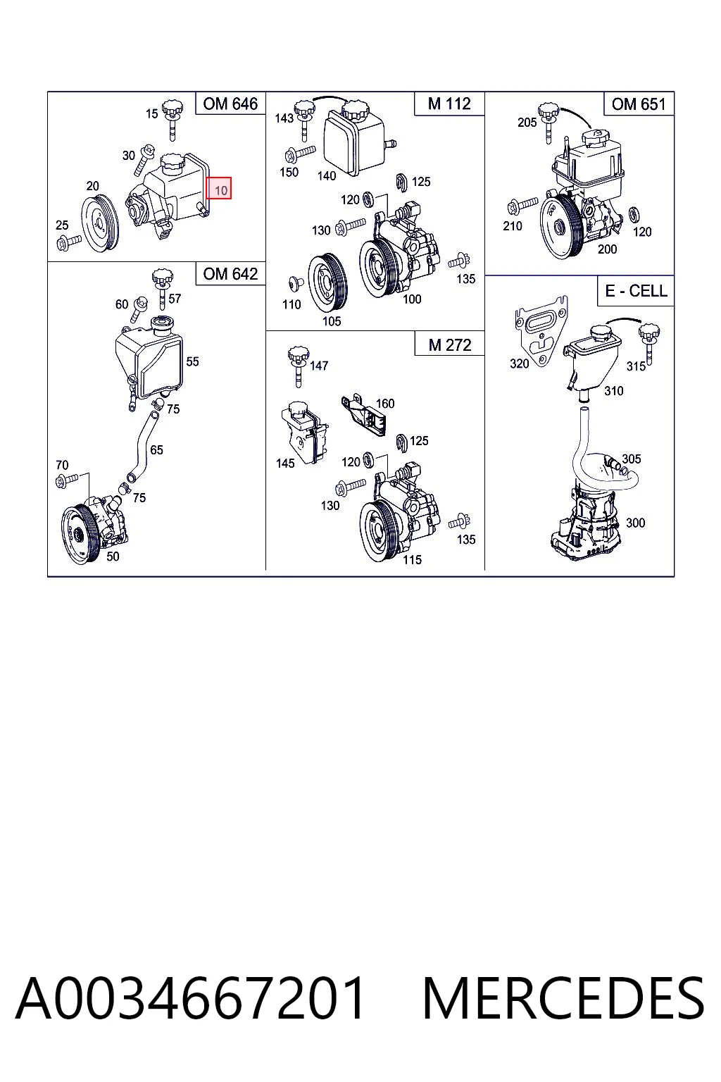 A0034667201 Mercedes Bomba hidráulica de dirección