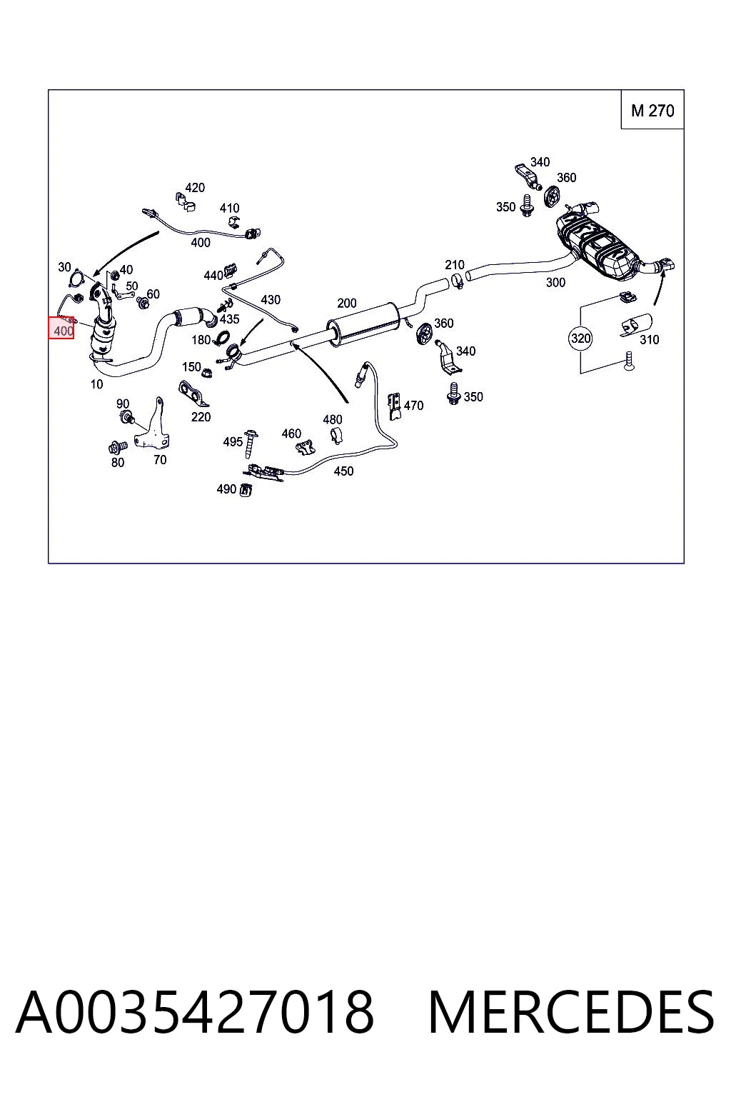 A0035427018 Mercedes Sensor de oxígeno previo al catalizador