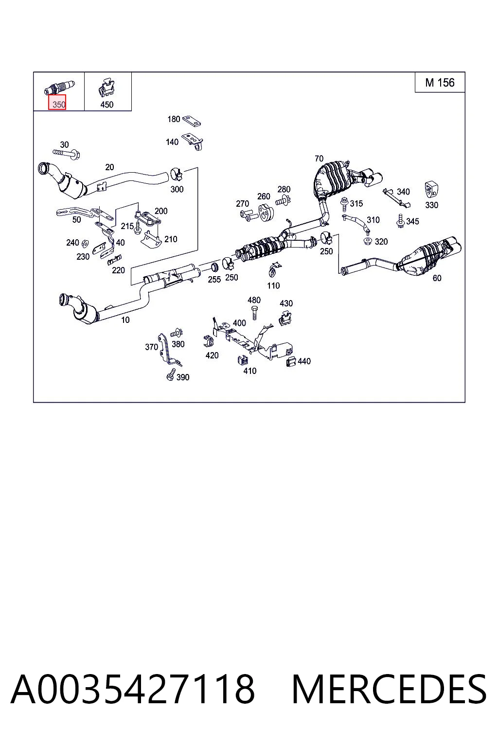 A0035427118 Mercedes Sensor de oxígeno previo al catalizador