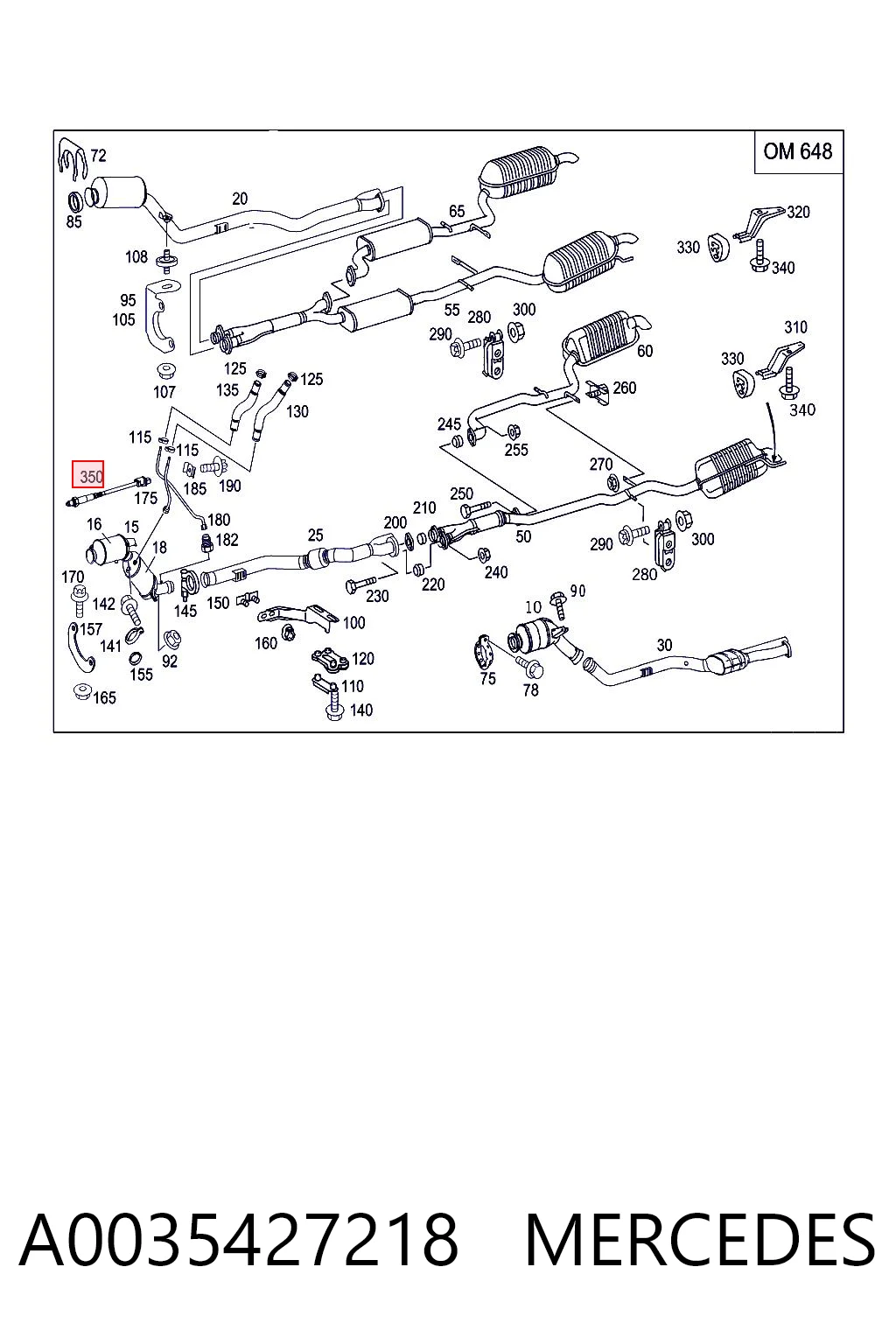 A0035427218 Mercedes Sensor de oxígeno previo al catalizador