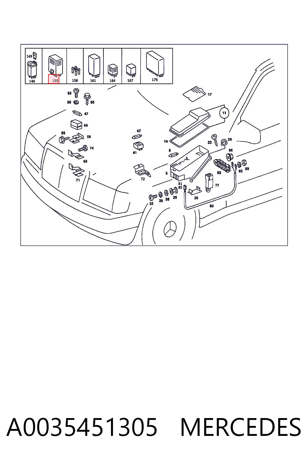 Relé de bomba eléctrica de combustible A0035451305 MERCEDES