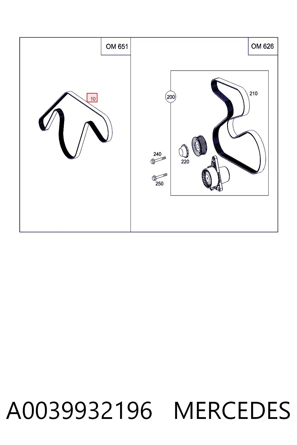 Correa de alternador para Mercedes GLC X253