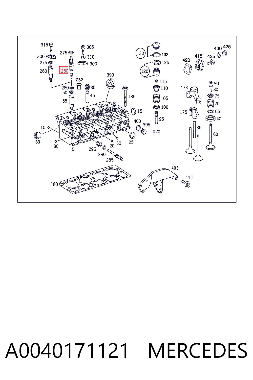 A0040171121 Mercedes Inyector de combustible