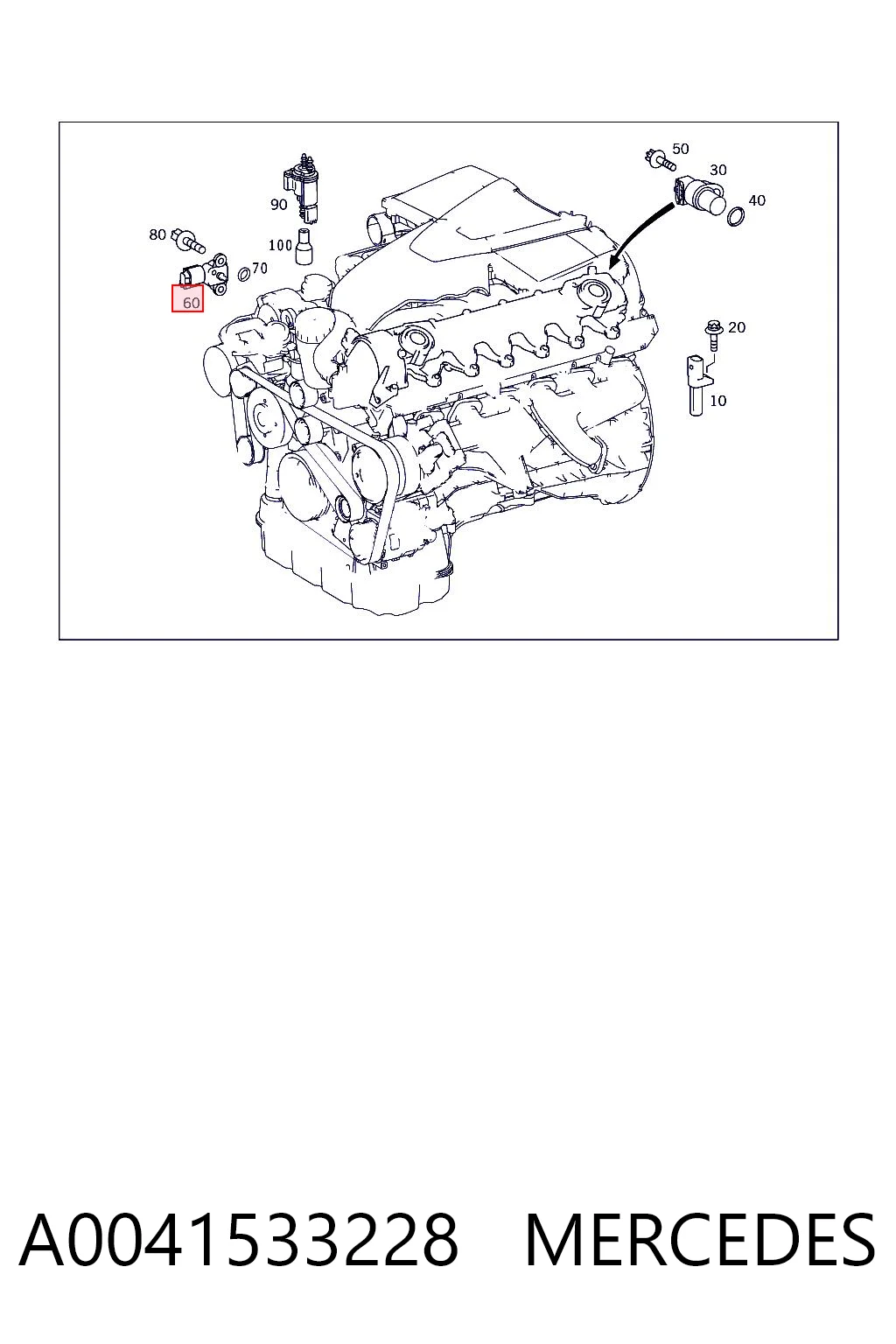 A0041533228 Mercedes Sensor De Presion Del Colector De Admision