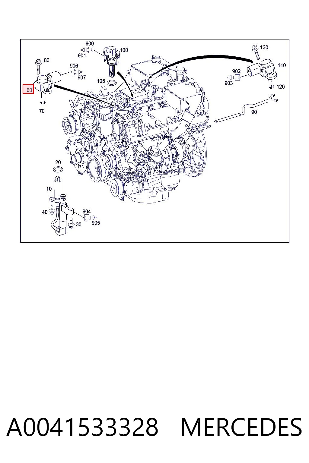 A0041533328 Mercedes Sensor de presión de sobrealimentación
