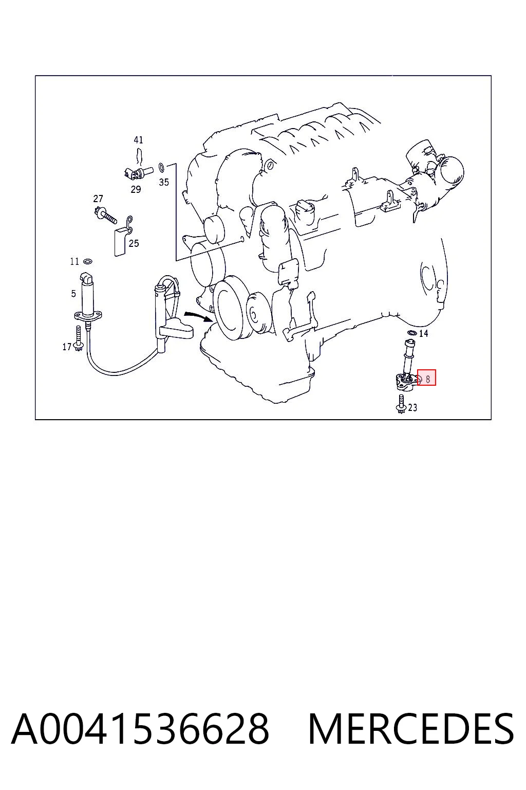 A0041536628 Mercedes Sensor de nivel de aceite