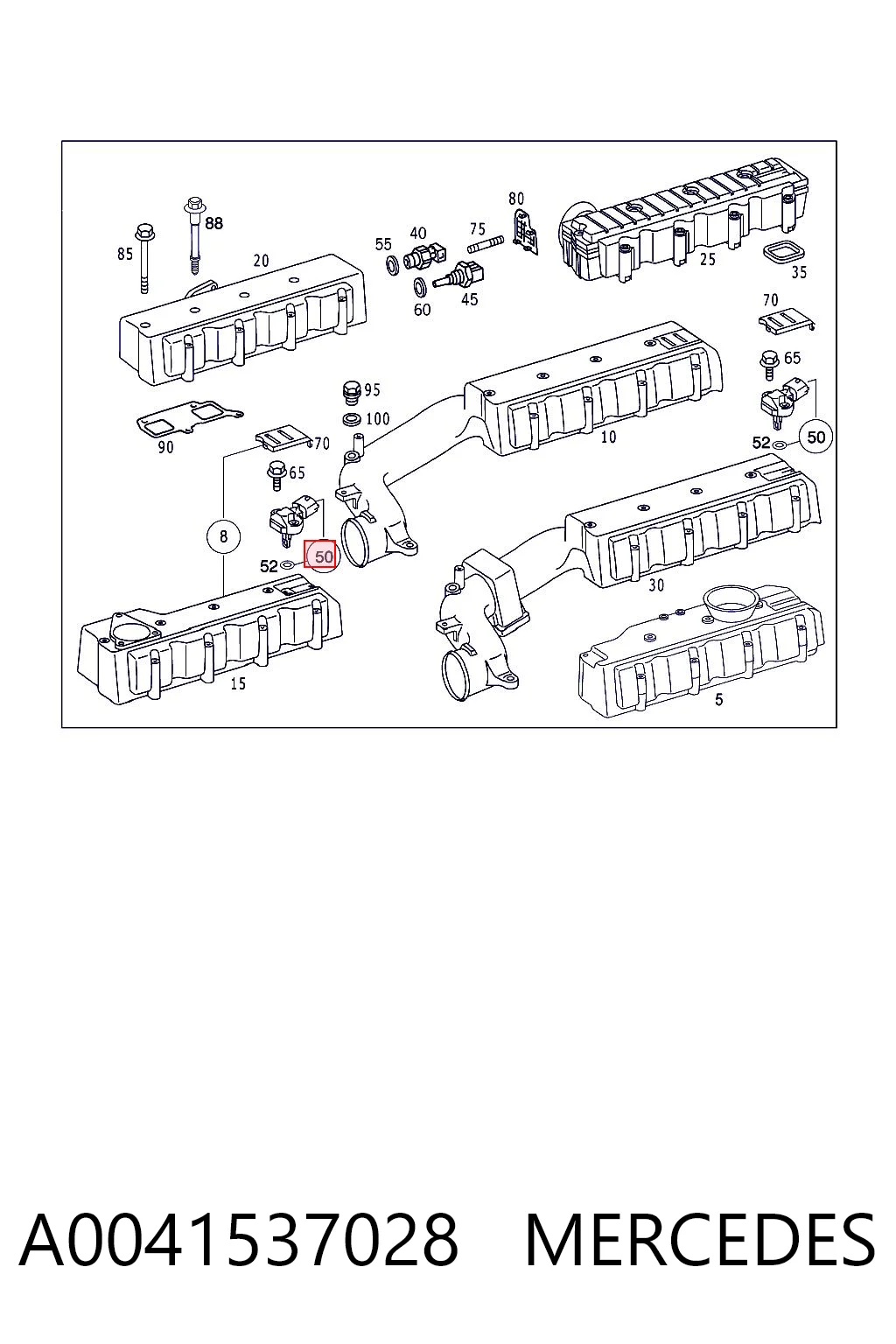 A0041537028 Mercedes Sensor de presión de sobrealimentación
