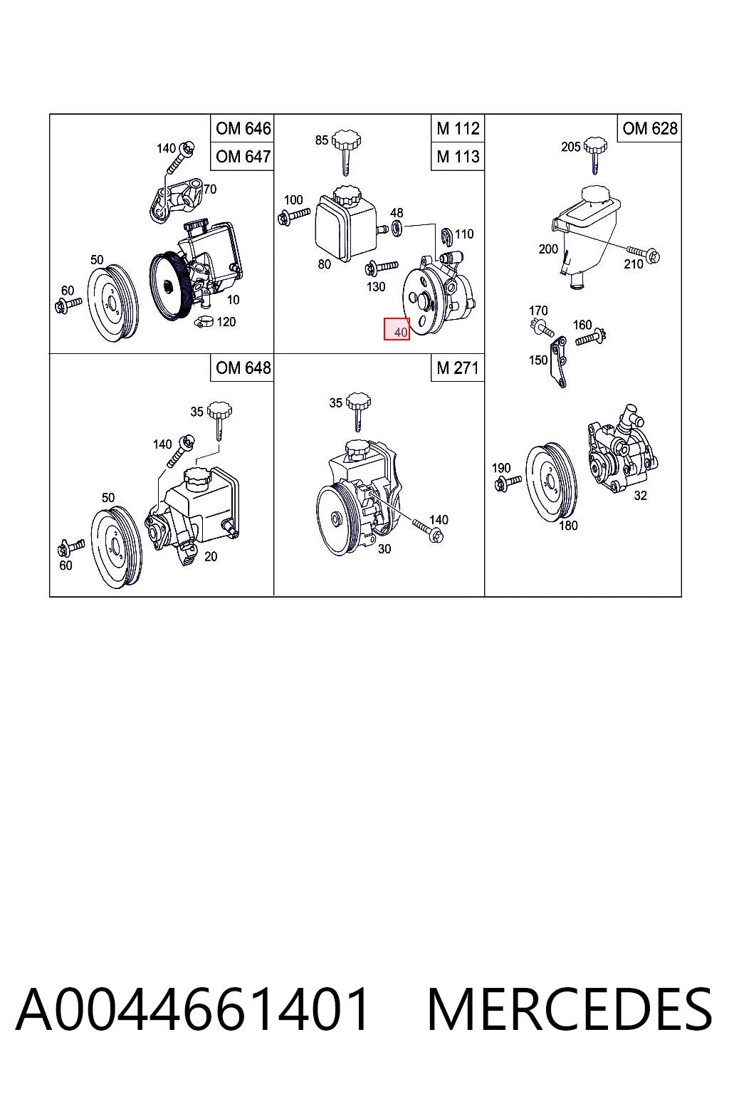 A0044661401 Mercedes Bomba hidráulica de dirección