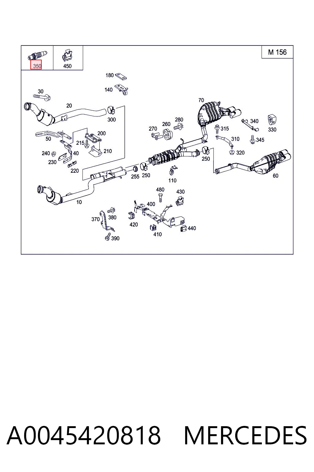 A0045420818 Mercedes Sonda lambda, sensor de oxígeno después del catalizador izquierdo
