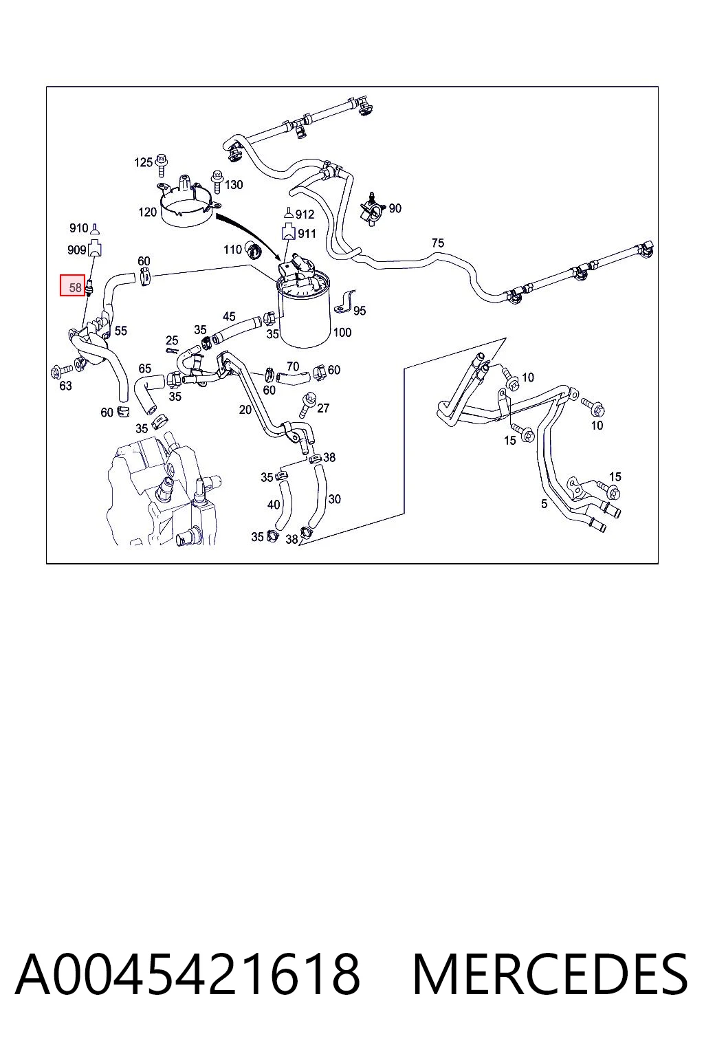 A0045421618 Mercedes Sensor de presión de combustible