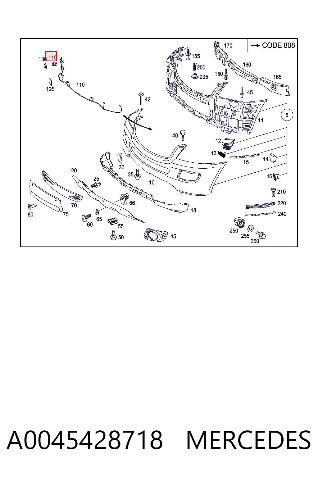 A0045428718 Mercedes Sensor de estacionamiento delantero