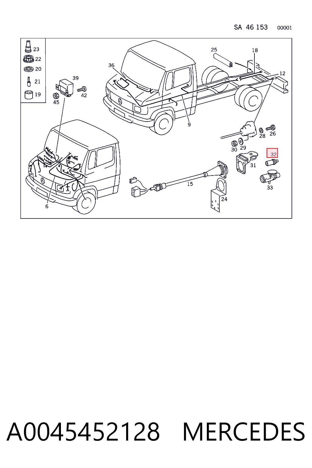 Toma eléctrica del remolque DAF 703748