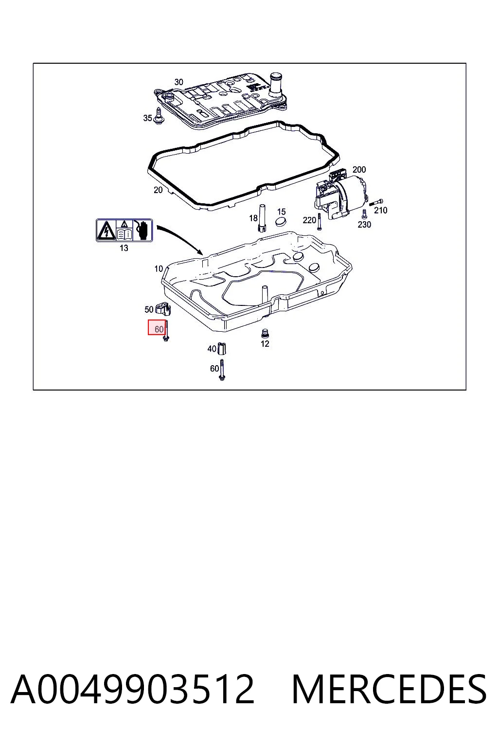 A0049903512 Mercedes Tornillo (tuerca) de sujeción