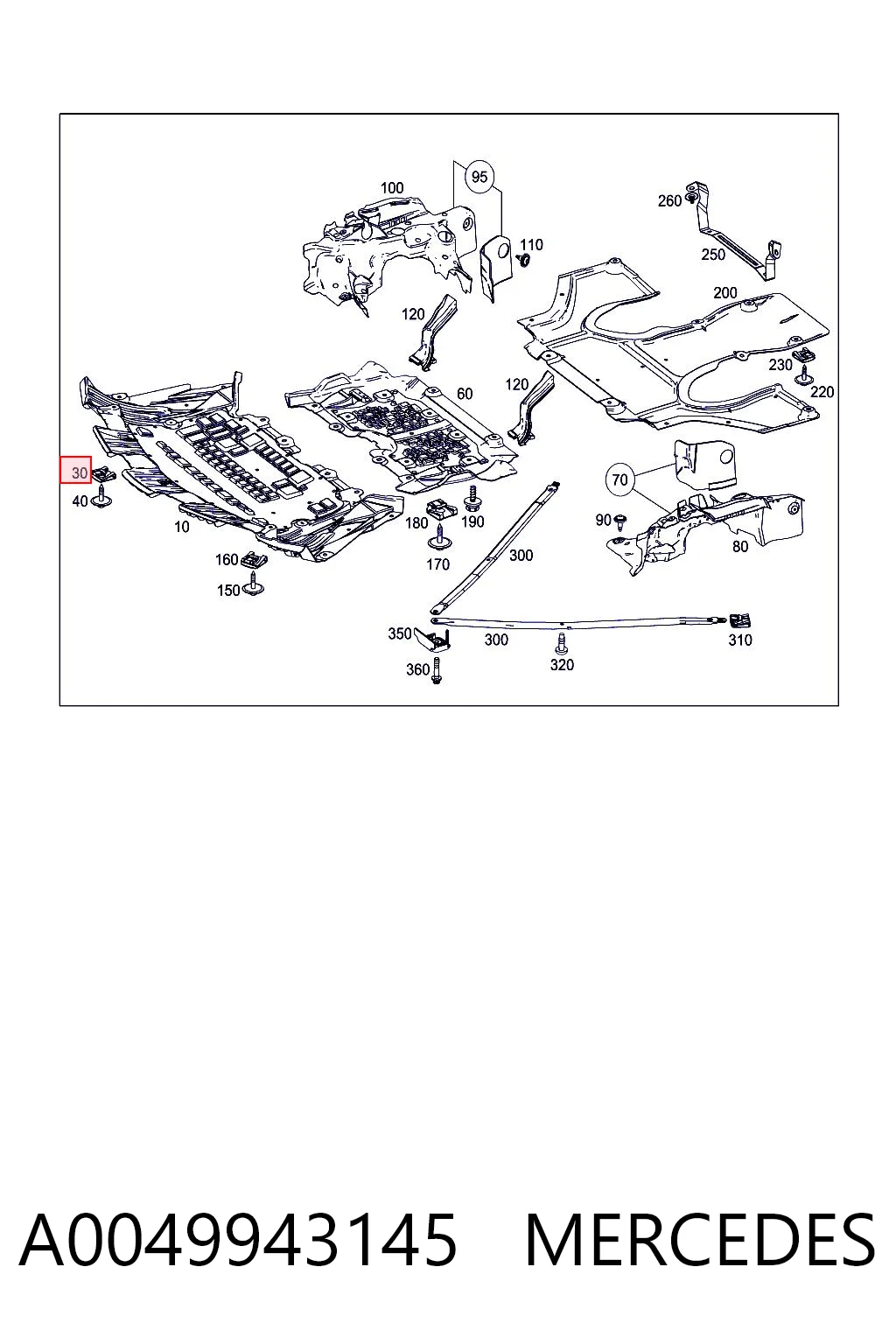 A0049943145 Mercedes Tuerca remachable para tornillo autorroscante