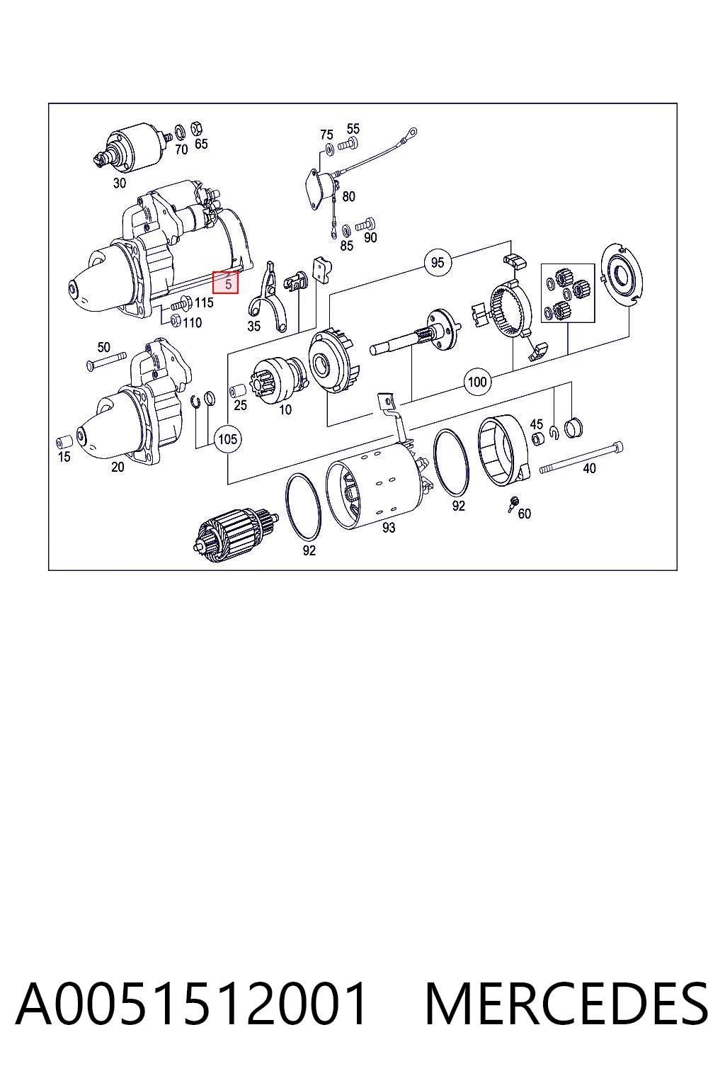 A0051512001 Mercedes Arranque motores
