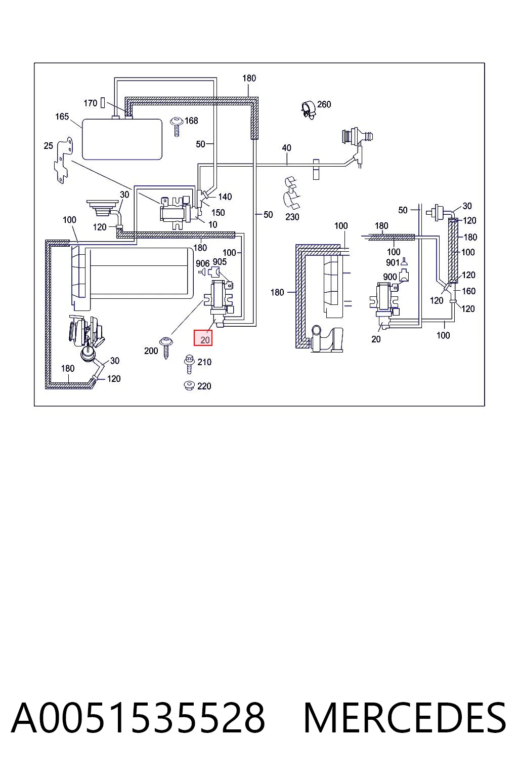A0051535528 Mercedes Válvula solenoide de control de presión de sobrealimentación