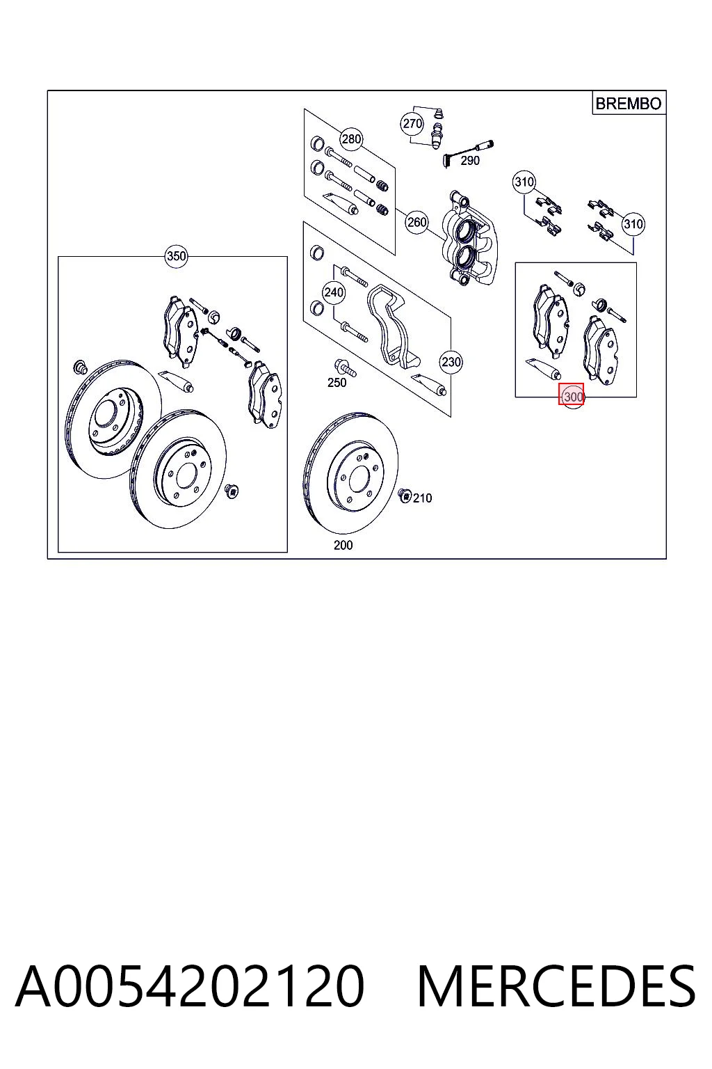 A0054202120 Mercedes Pastillas delanteras