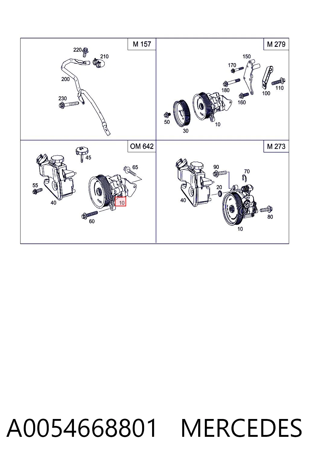 A0054668801 Mercedes Bomba hidráulica de dirección