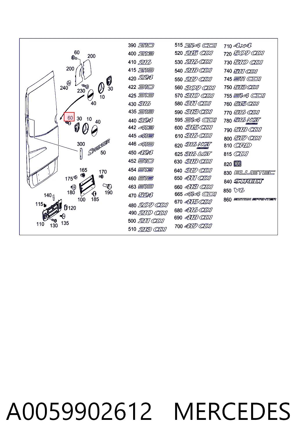 A0059902612 Mercedes