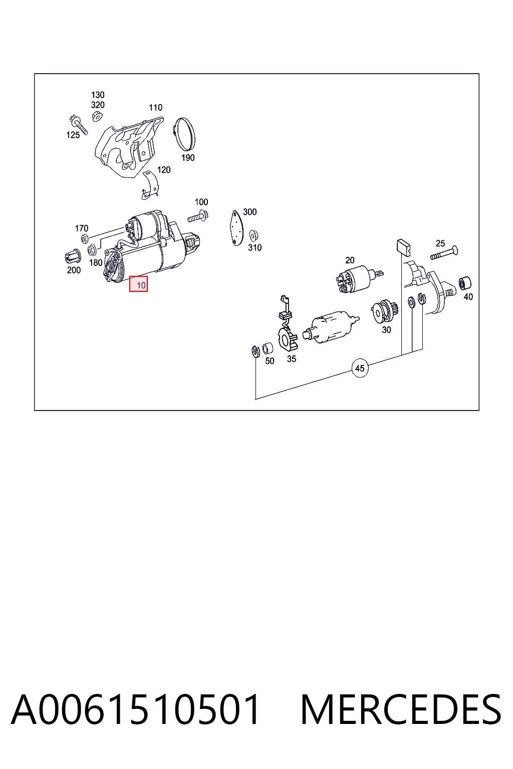 A0061510501 Mercedes Arranque motores
