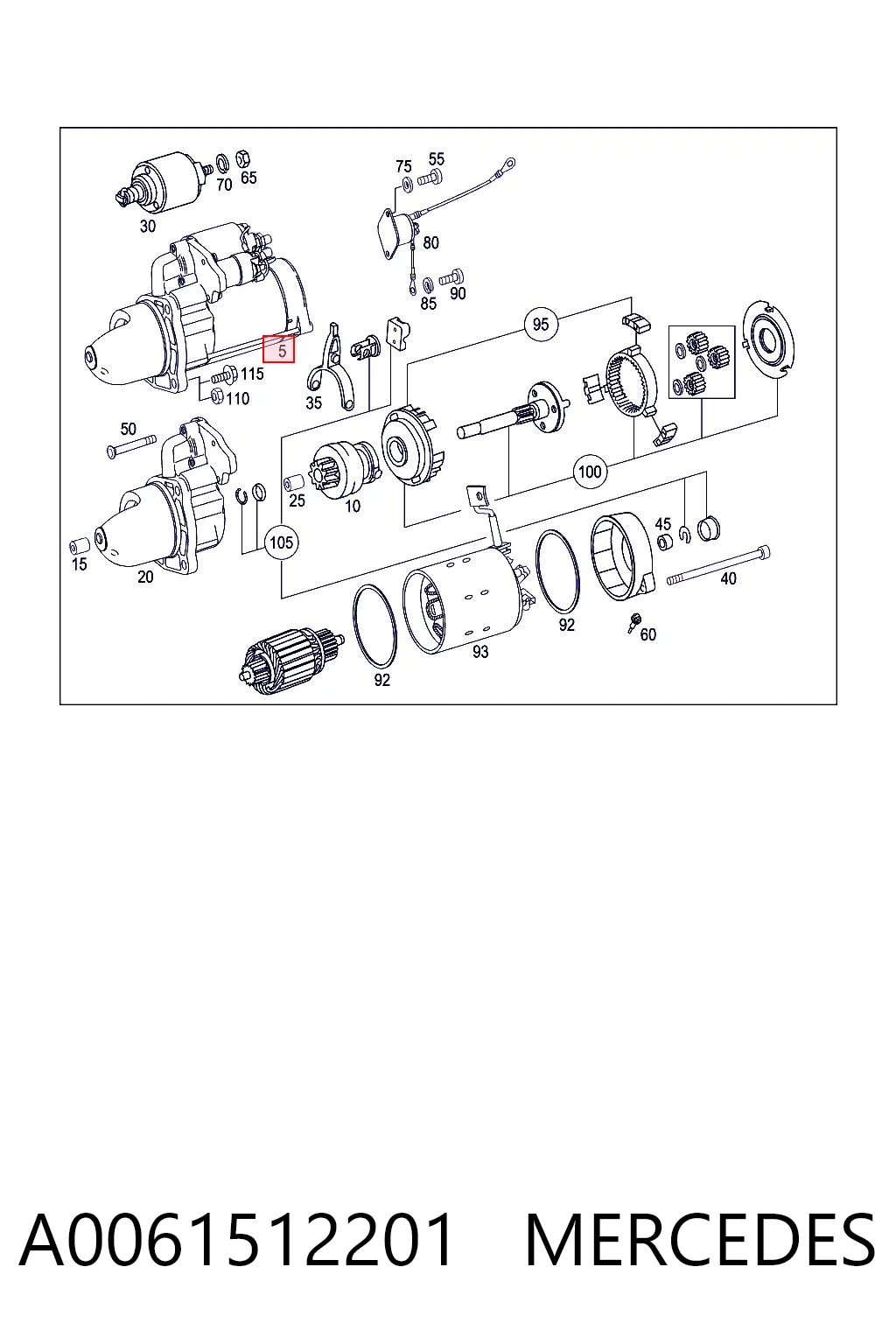 A0061512201 Mercedes Arranque motores