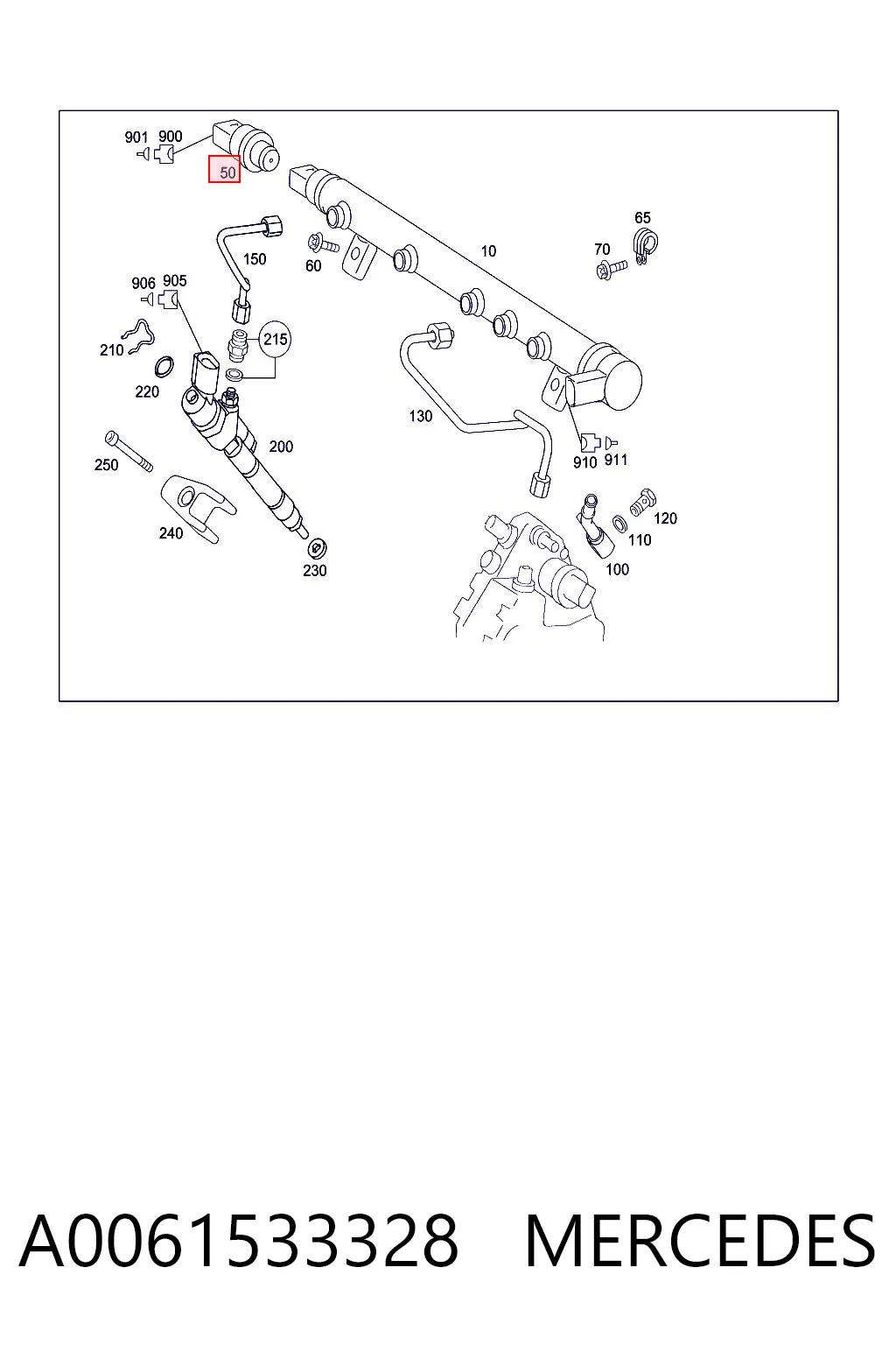 A0061533328 Mercedes Sensor de presión de combustible