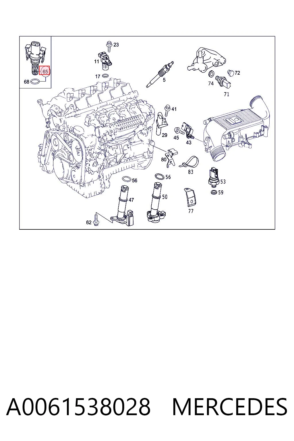 A0061538028 Mercedes Sensor de temperatura del aire de admisión