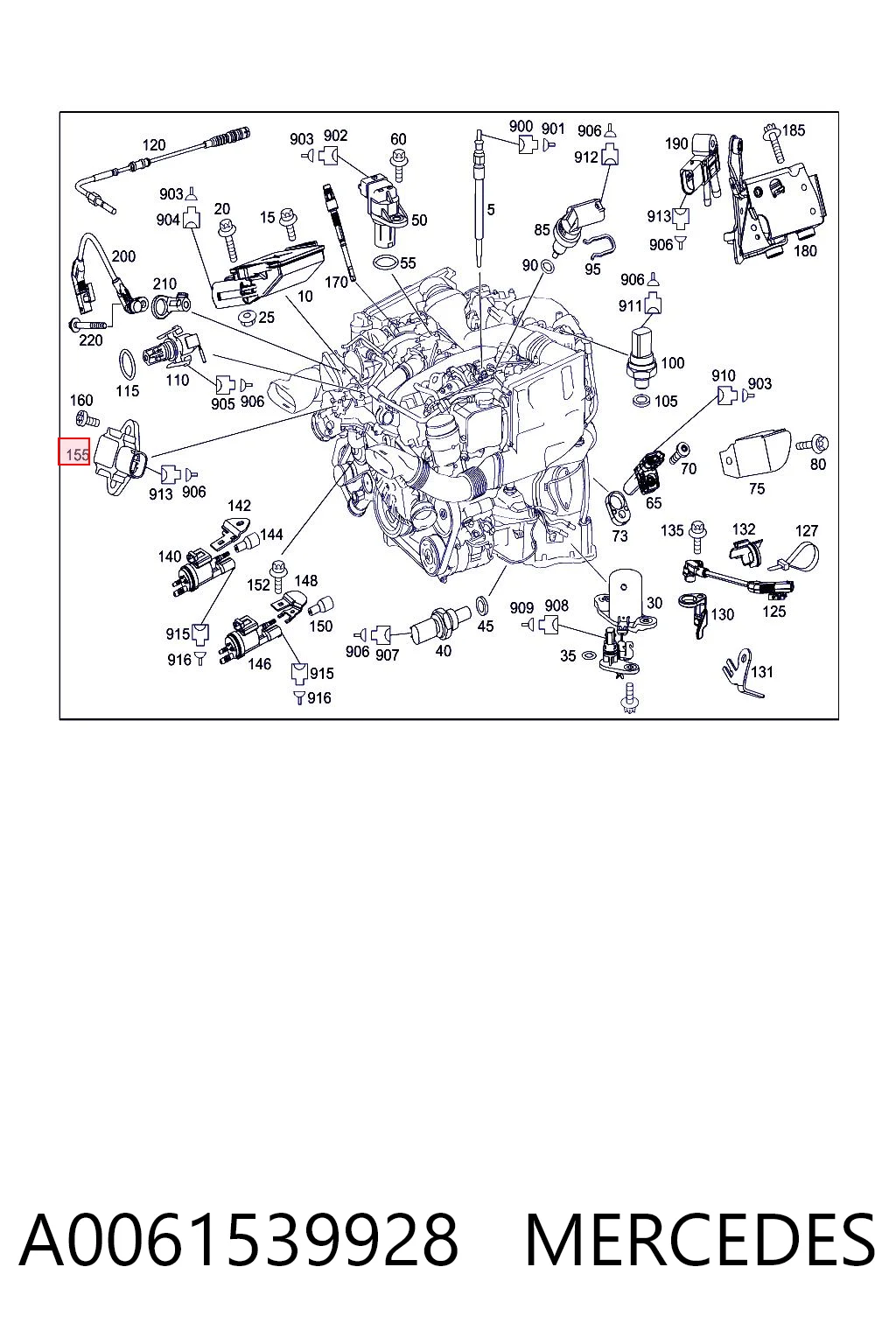 A0061539928 Mercedes Sensor de presión de sobrealimentación