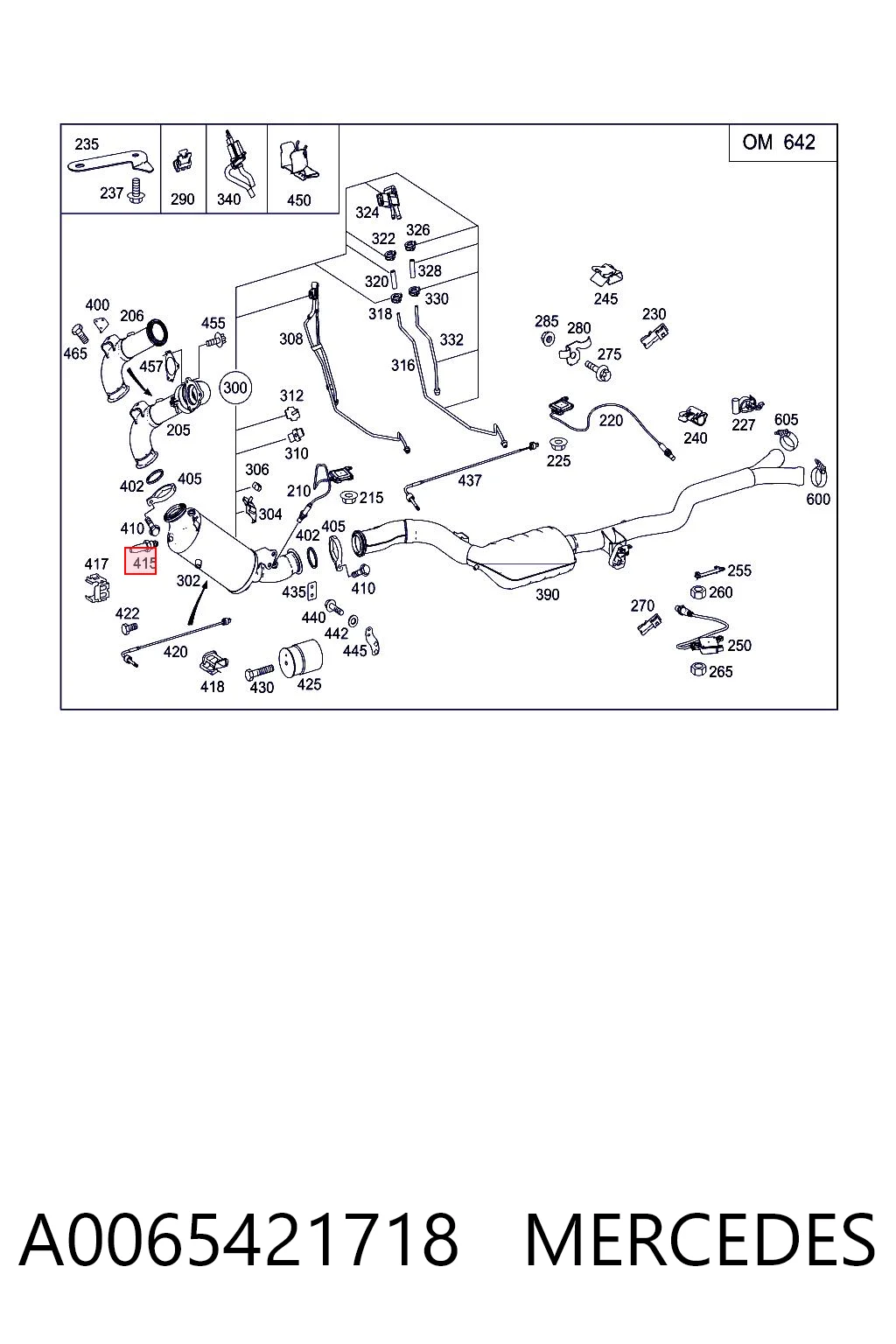 A0065421718 Mercedes Sensor de oxígeno previo al catalizador