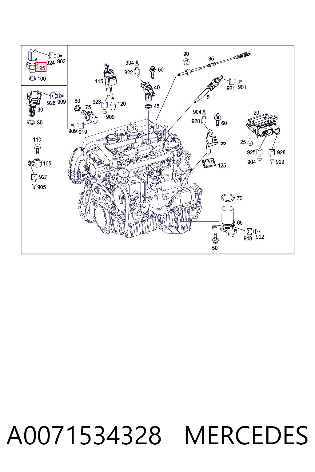 A0071534328 Mercedes Sensor, presión gas de escape